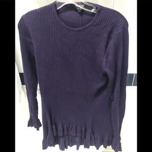 Worth NY Purple Sweater with Ruffle size‎ Large